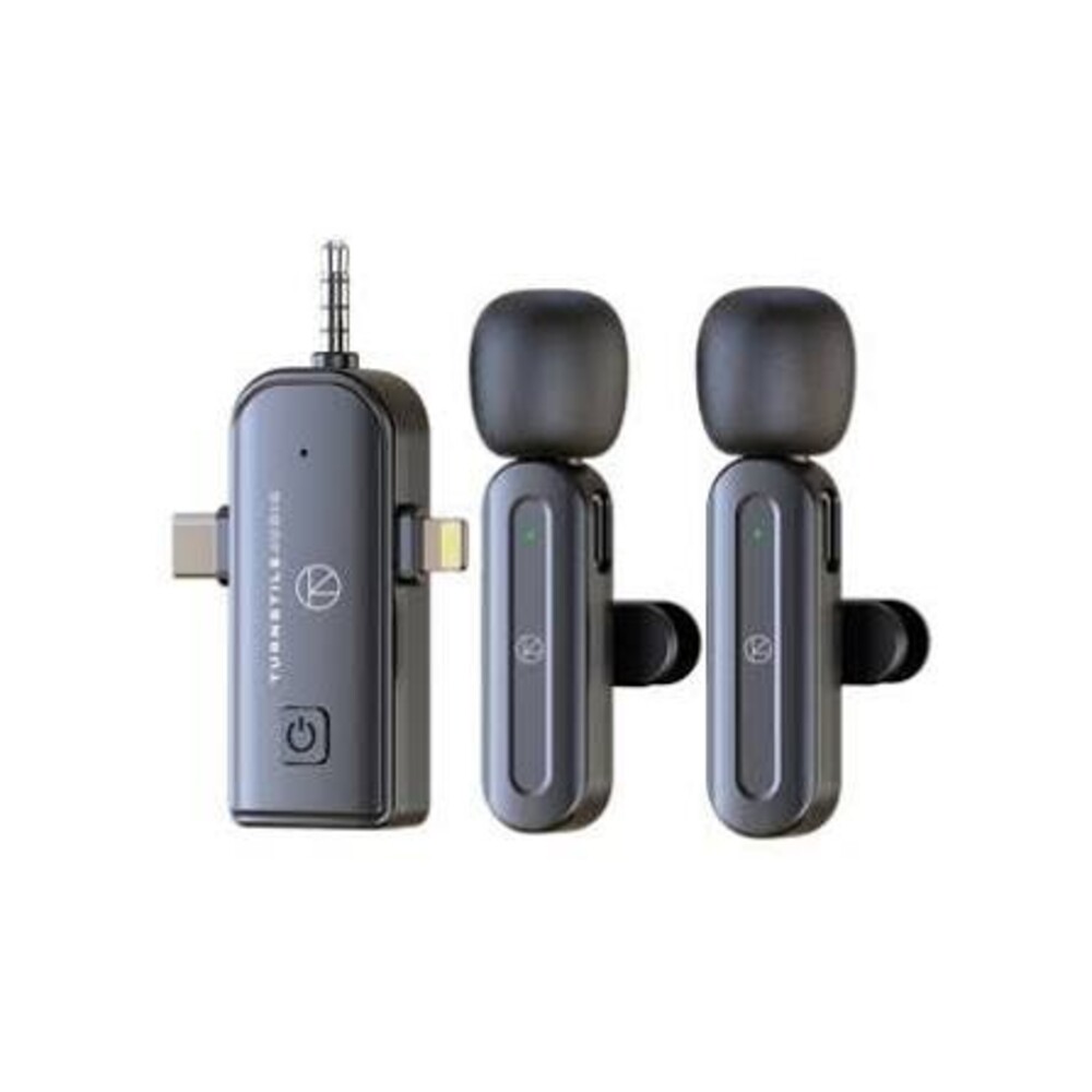 Wand Bluetooth Transmitter microphone with Wireless Earbuds Black